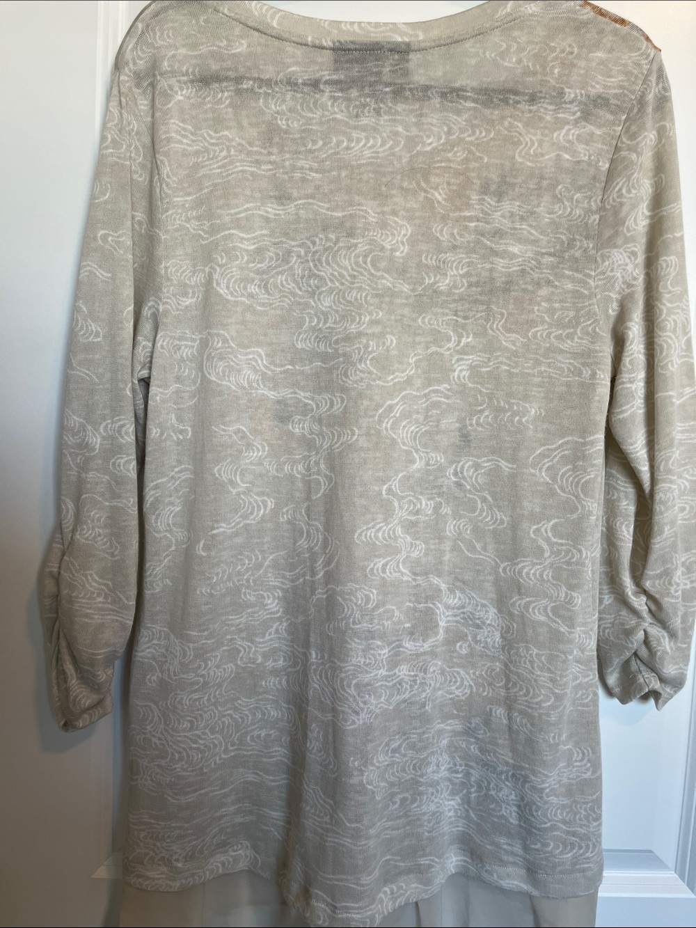 Style & Co. Beige Floral & Crane V-Neck Tunic with Navy Accents - Picture 8 of 9